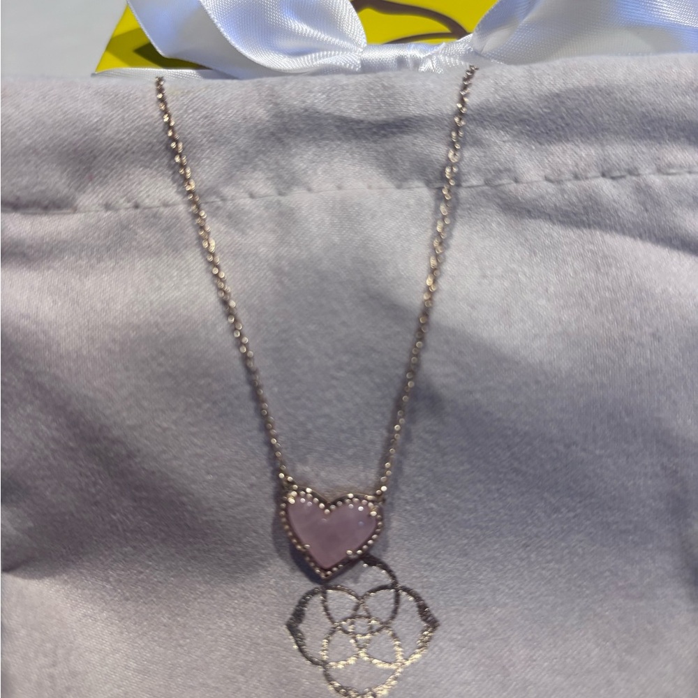 Kendra Scott Rose Gold Pink Heart Pendant Necklace